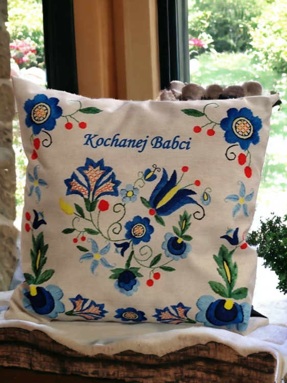 Poduszka dekoracyjna na Dzień Babci - Kaszuby (czarny tył)2.jpg
