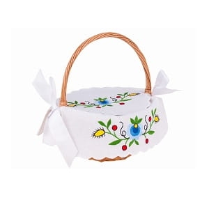 Duża serwetka do koszyczka wielkanocnego z haftem kaszubskim