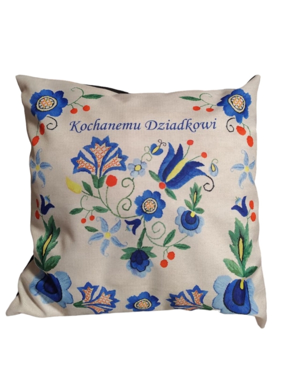 Poduszka dekoracyjna na Dzień Dziadka - Kaszuby (czarna)1.jpg