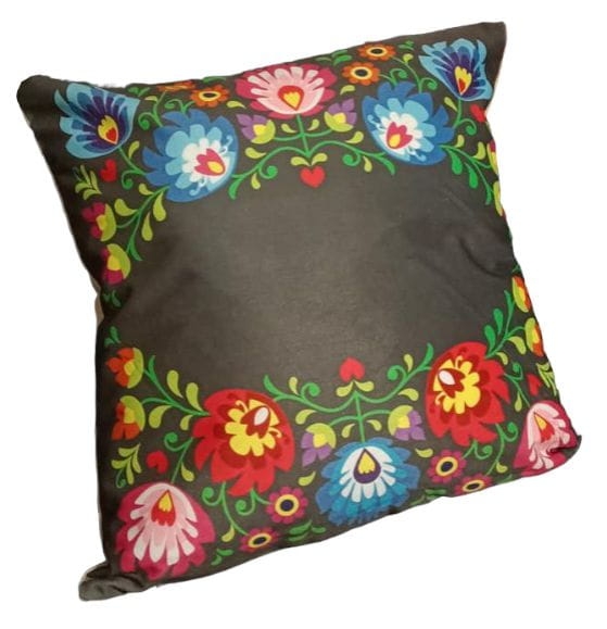 Poduszka dekoracyjna Łowicka, czarna.jpg