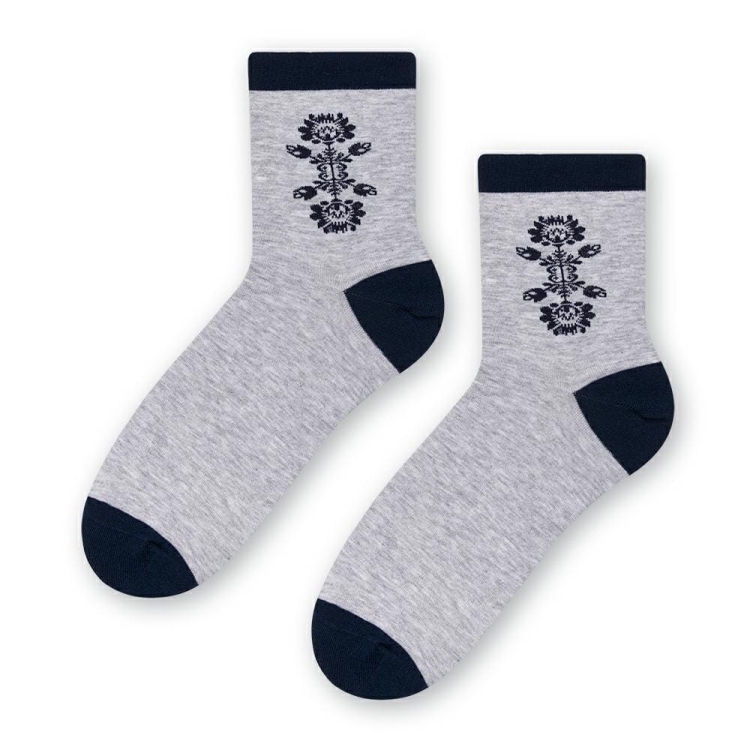 Skarpetki łowickie folk ludowy, szary1.jpg