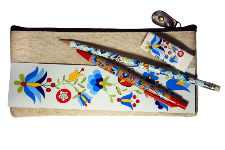 Zestaw kaszubski piórnik z wyposażeniem (błękitny)1.jpg