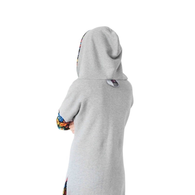 Sukienka folk łowicka z kapturem (szara)2.jpg