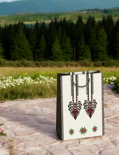 Średnia torebka ozdobna - Podhale parzenica - szara1.jpg