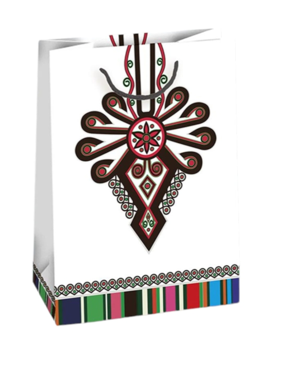 Średnia torebka ozdobna - Podhale parzenica - biała.jpg