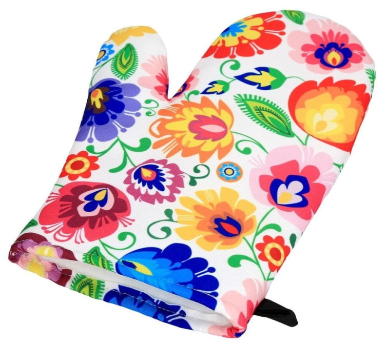 Rękawica kuchenna łowicka, biała