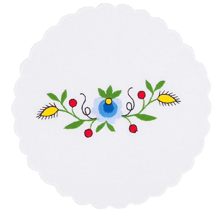 Duża serwetka do koszyczka wielkanocnego z haftem kaszubskim