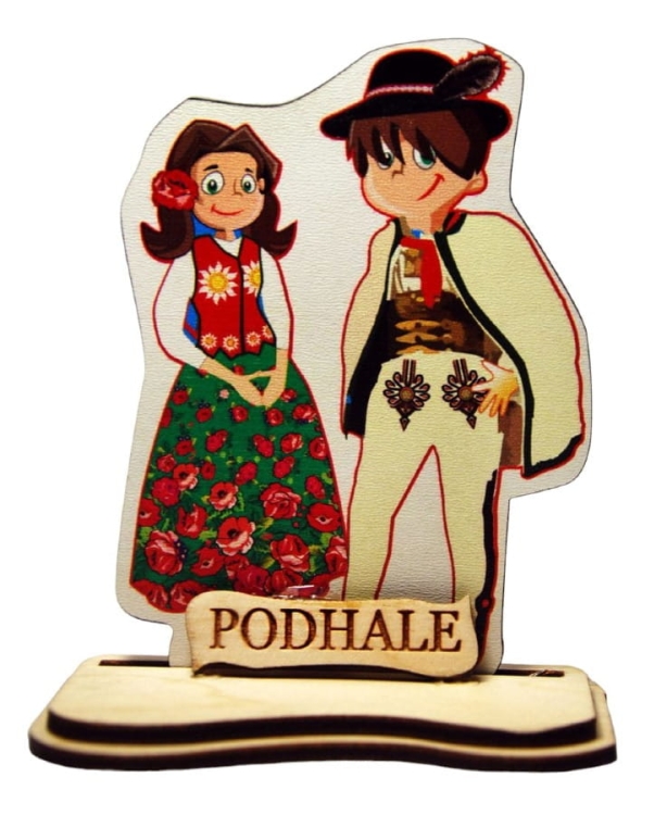 Drewniana para podhalańska podstawce