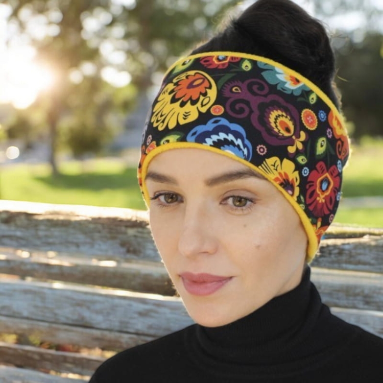 Opaska na głowę ocieplana folk łowicki czarna i zolta1(1).jpg