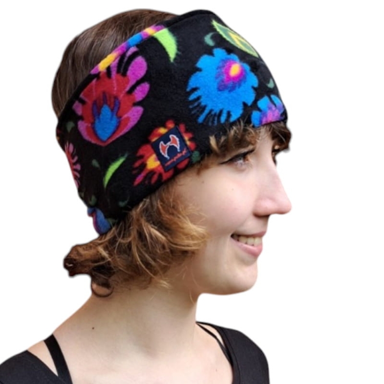 Opaska na głowę ocieplana folk łowicki czarny1.jpg