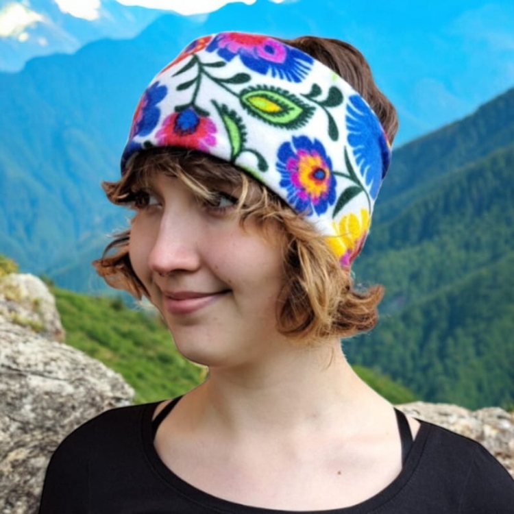 Opaska na głowę ocieplana folk łowicki biała1(1).jpg