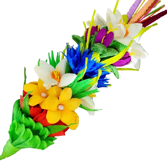 Palemka wielkanocna, bibuła 54 cm niebieskie kwiaty4.webp