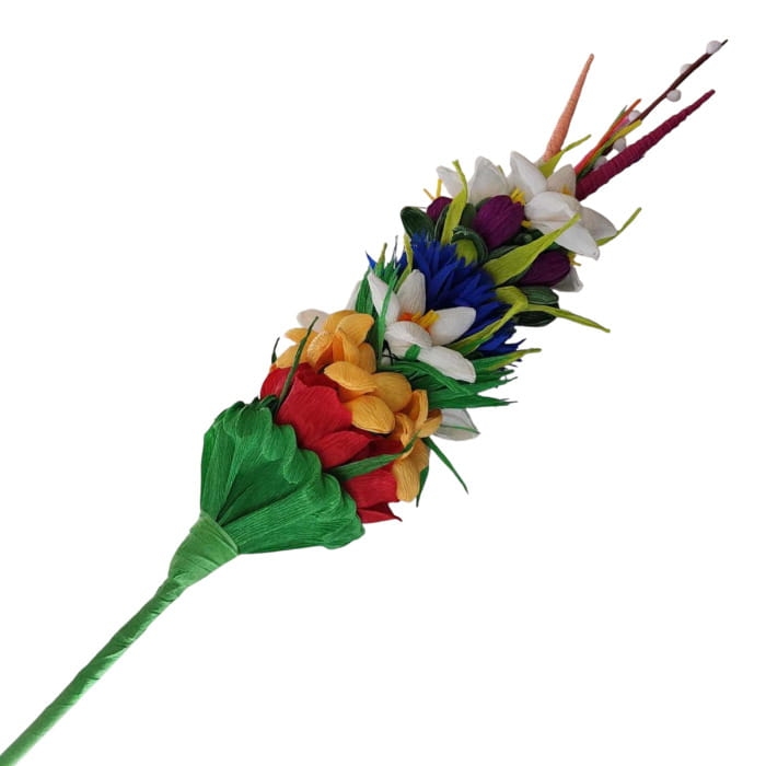 Palemka wielkanocna, bibuła 54 cm niebieskie kwiaty3.jpg