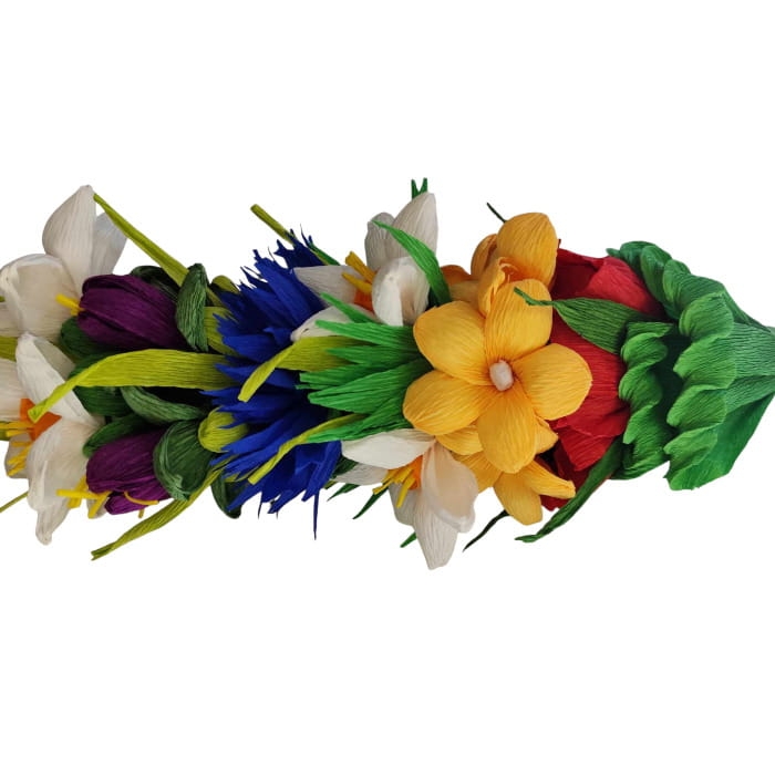 Palemka wielkanocna, bibuła 54 cm niebieskie kwiaty2.jpg