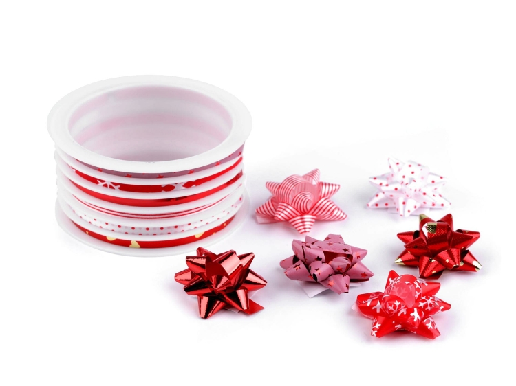 Zestaw wstążki foliowe + rozetki (czerwony).jpg