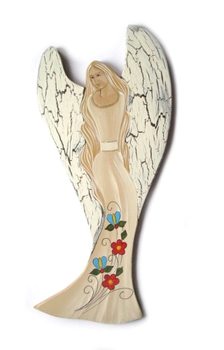 Kaszubski-Aniol-duzy-czerwony-recznie-malowy