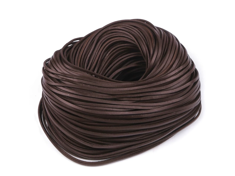 Rzemyk ze skóry bydlęcej – ciemnobrązowy, 3 mm.webp