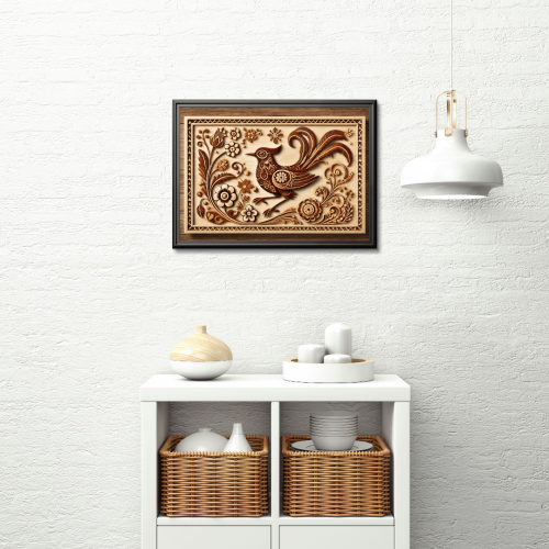 Dekoracyjny plakat z polskim motywem ludowym, format A4, intensywne barwy, papier lakierowany 210g.