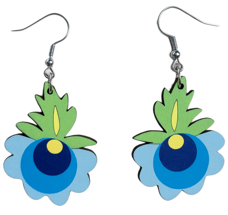 kolczyki-drewniane-kaszubski-haft-kwiatowy-motyw