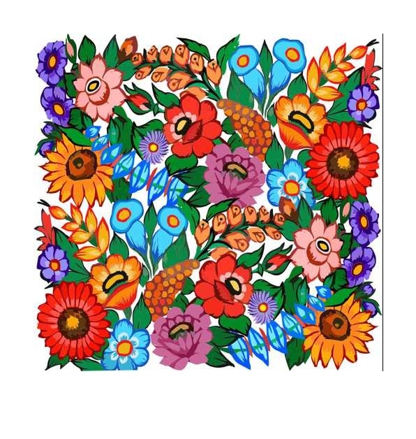 Naklejka kwiaty Zalipia, kwadrat