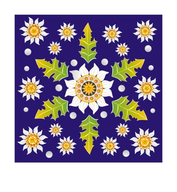 Naklejka kwadratowa Szarotka, niebieska