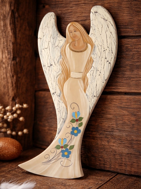 Kaszubski-aniol-duzy-niebieski-recznie-malowany