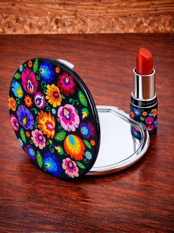 Lusterko-kieszonkowe-z-folkowym-wzorem-lowickim