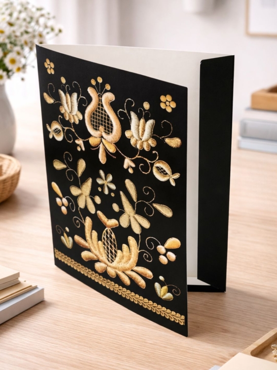 Teczka_A4_papierowa_z_motywem_kaszubskiego haftu_czepcowego_zlotnica.jpg