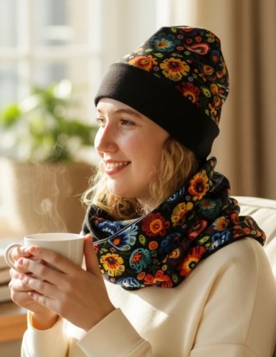 Komplet-lowicki-czapka-komin-folk-lowicki-czarny