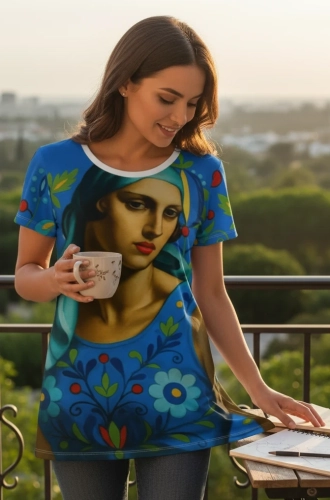 Koszulka-damska-portret-haft-kaszubski