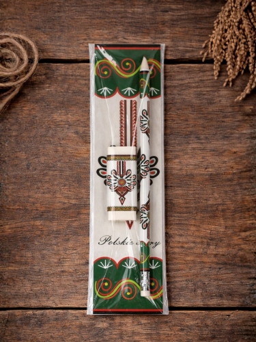 Zestaw_biurowy_maly_folk_podhalański_parzenica_zakladka_gumka_ołówek.jpg