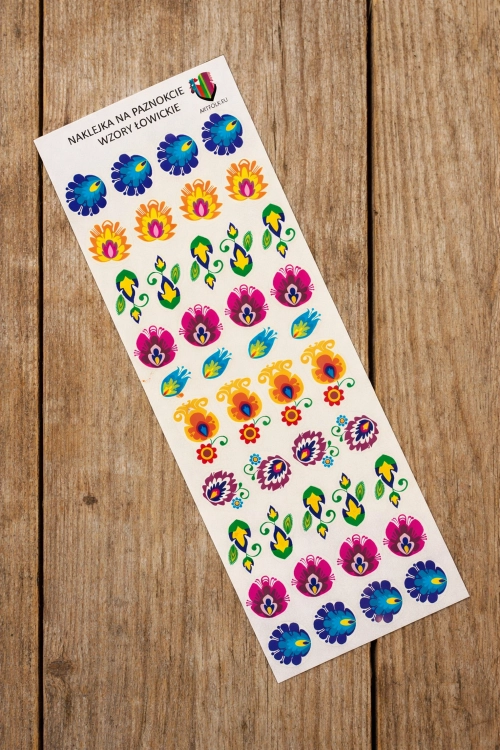 Naklejki-na-paznokcie-folk-lowickie