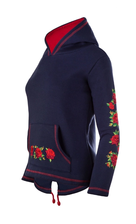 granatowa-bluza-damska-folk-kwiaty-kangurek