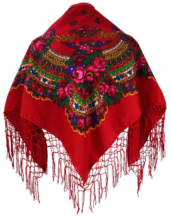 czerwona-chustka-folk-kwiaty