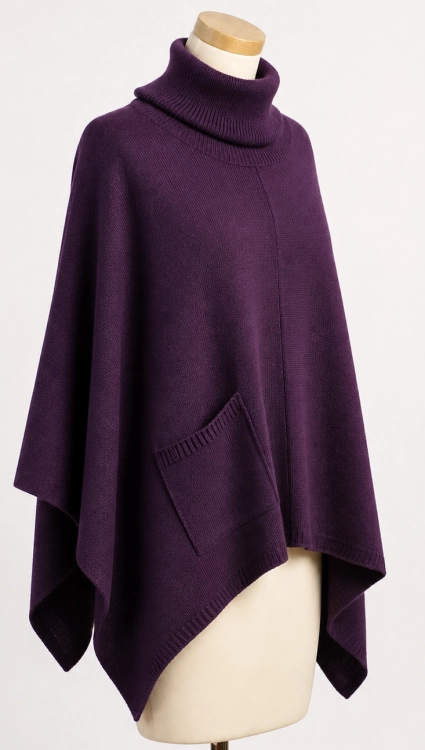 purpurowa-ponczo-narzutka-dluga