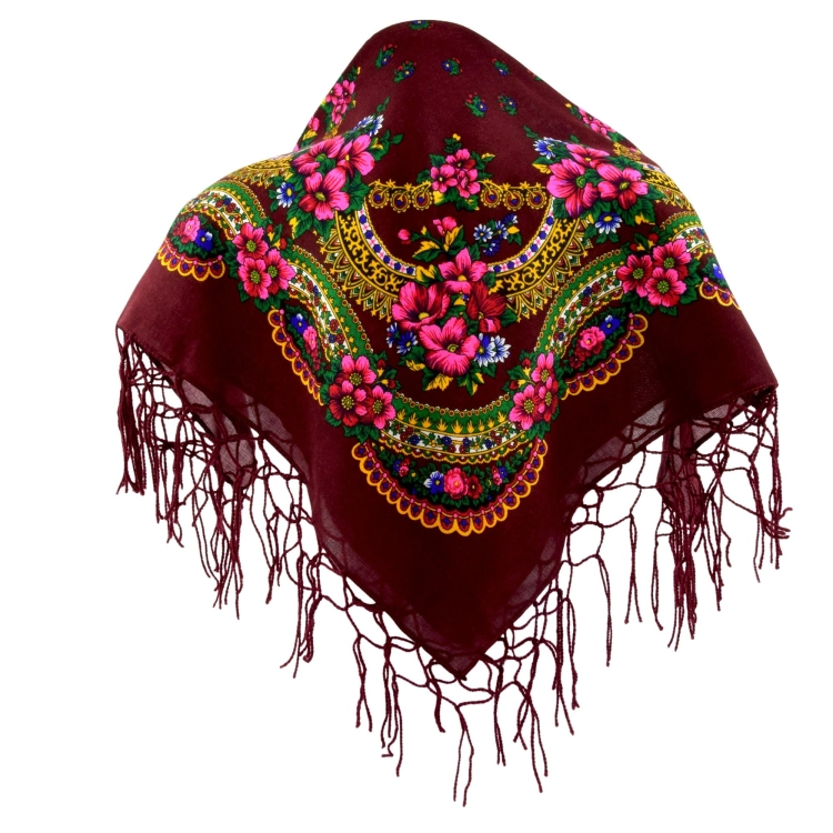 Chusta folk w kwiaty bordowy 75 cm.jpg