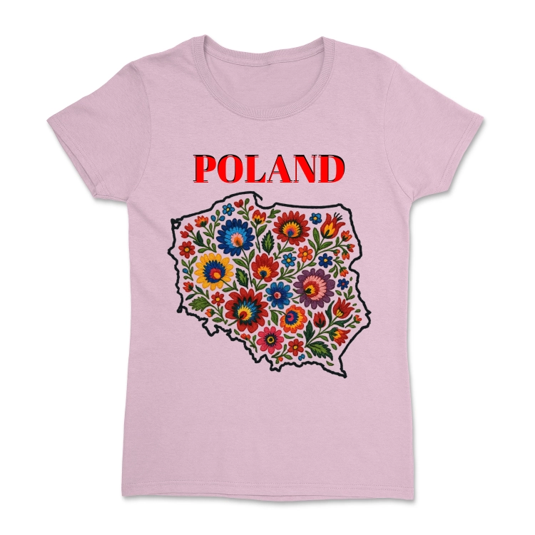 koszulka-damska-mapa-polski-wzor-lowicki-poland