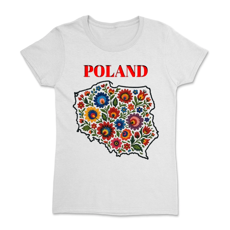 koszulka-damska-mapa-polski-wzor-lowicki-poland