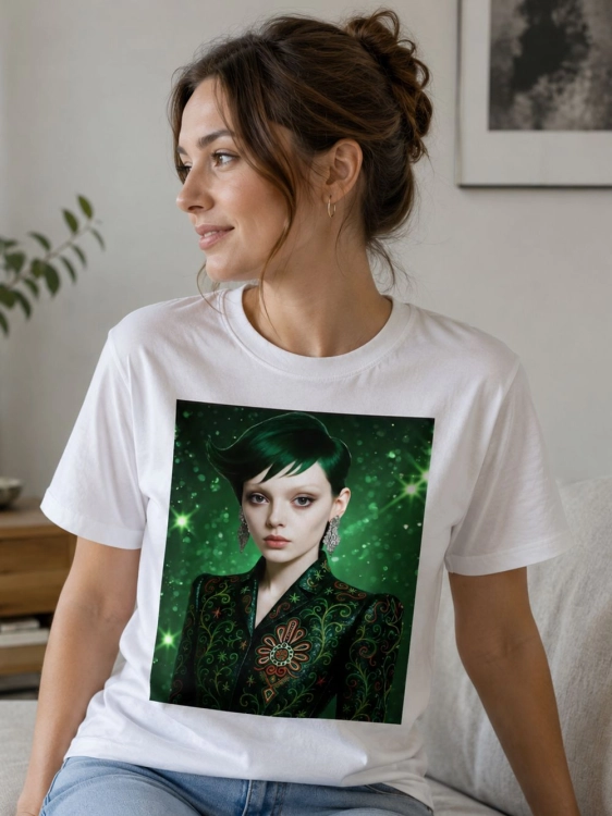 koszulka-damska-portret-kobiety-wzor-podhalanski