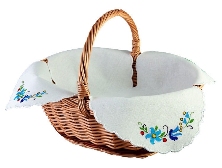 Serwetka do koszyczka wielkanocnego z haftem kaszubskim