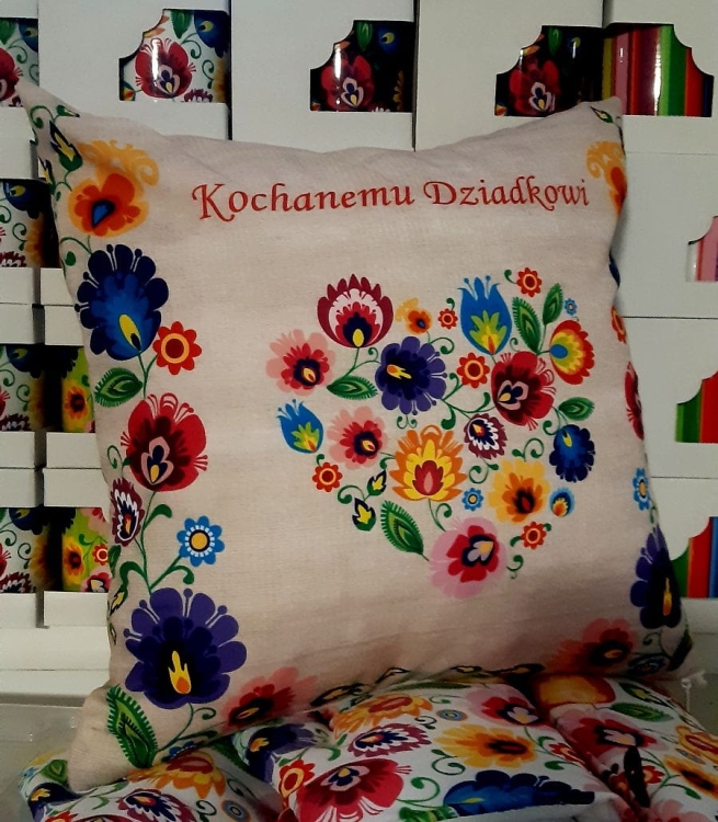 Poduszka Dziadek i babcia folk ludowy1.jpg