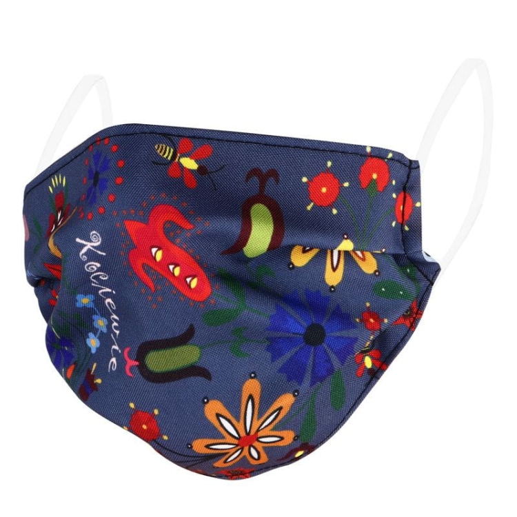 Maska kociewska, maseczka folk ludowy garnysz szara.jpg