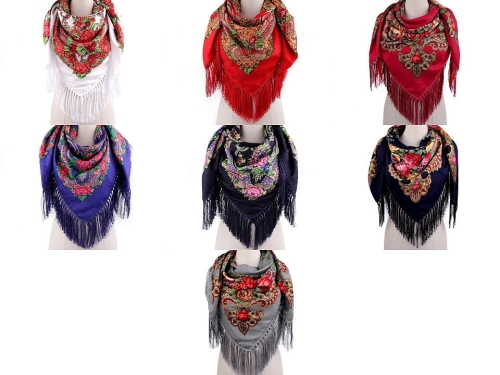 Chusta 105x105 cm folklor kwiaty z frędzelkami2.jpg