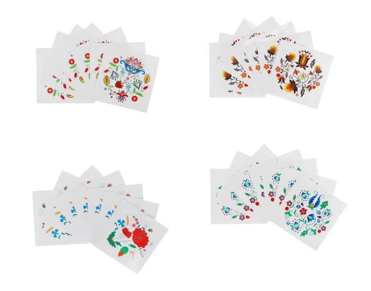 Naklejka okrągła haft kaszubski, szkoła pucka