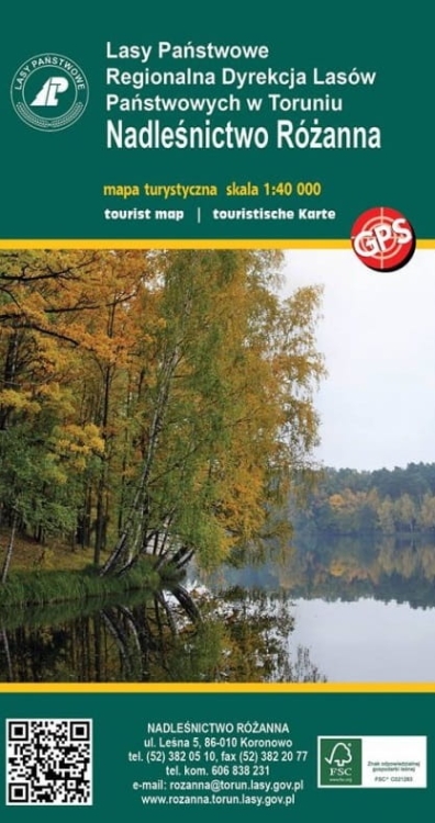Mapa Nadleśnictwa Różanna – trasy turystyczne w Borach Tucholskich