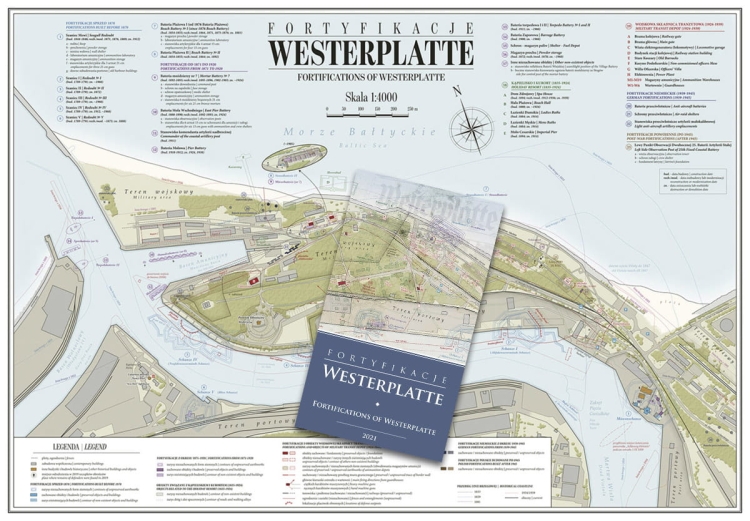 Mapa historyczna Westerplatte – fortyfikacje XVIII–XX w.