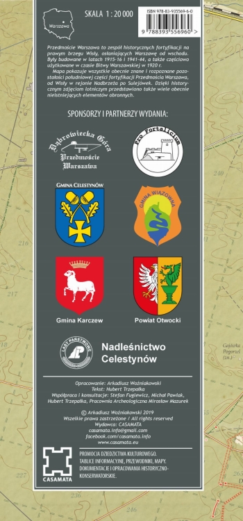 Przedmoście Warszawy – mapa południowej części fortyfikacji z lat 1915–1944, ze zdjęciami archiwalnymi i analizą terenową