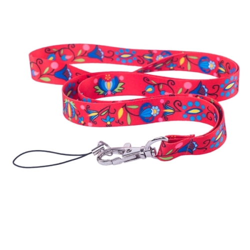 Smycz do telefonu folk - kaszubska, czerwona