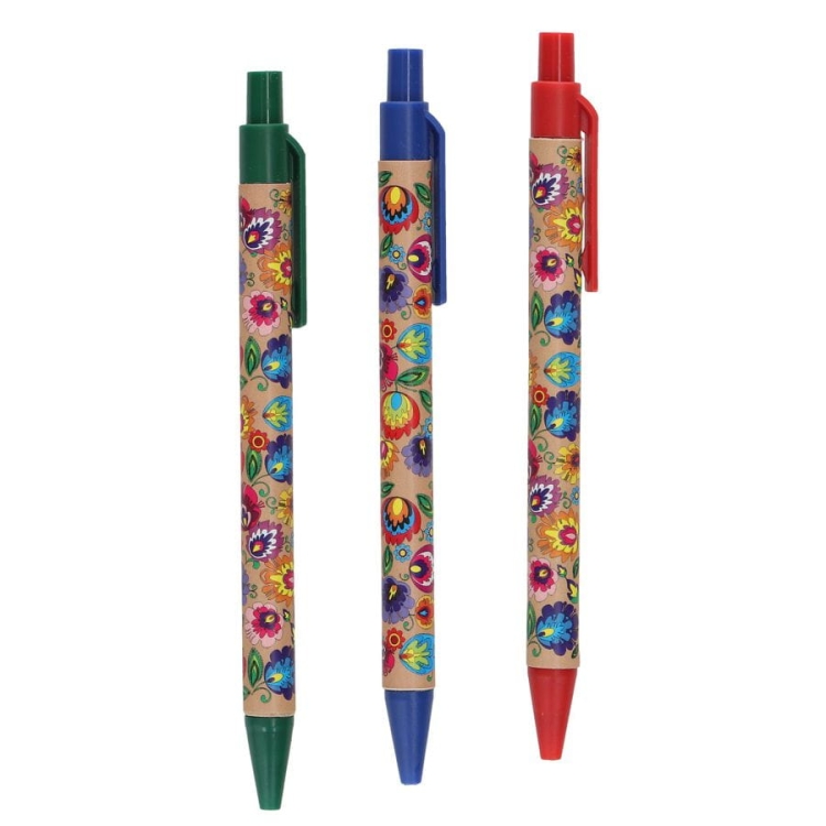 Długopis folk plastikowy ze wzorem łowickim.jpg