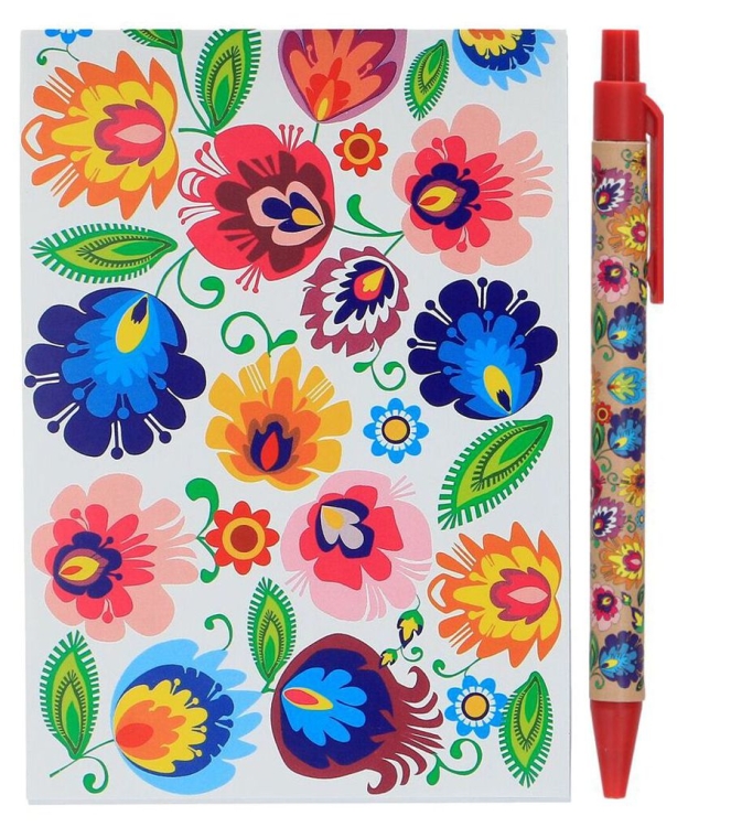 Zestaw łowicki notes i długopis czerwony.jpg